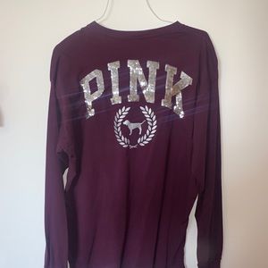 Maroon Victoria’s Secret PINK Sparkly T-Shirt